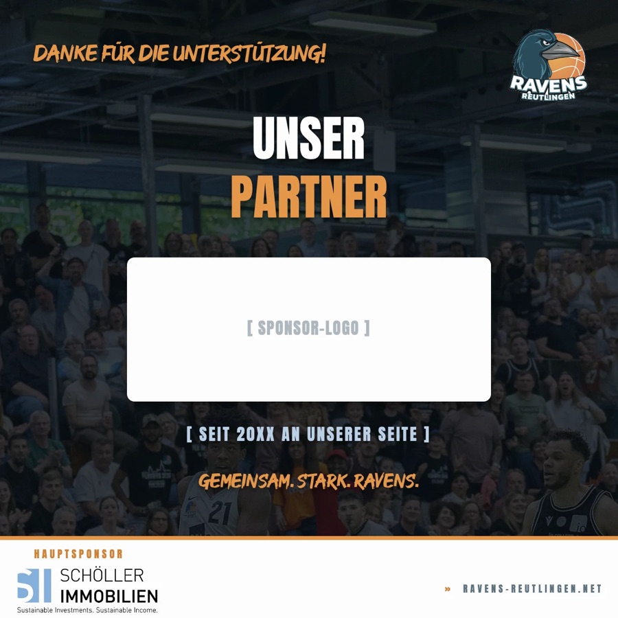 Vorlage für einen Partner-Post mit Feld für das Sponsorenlogo