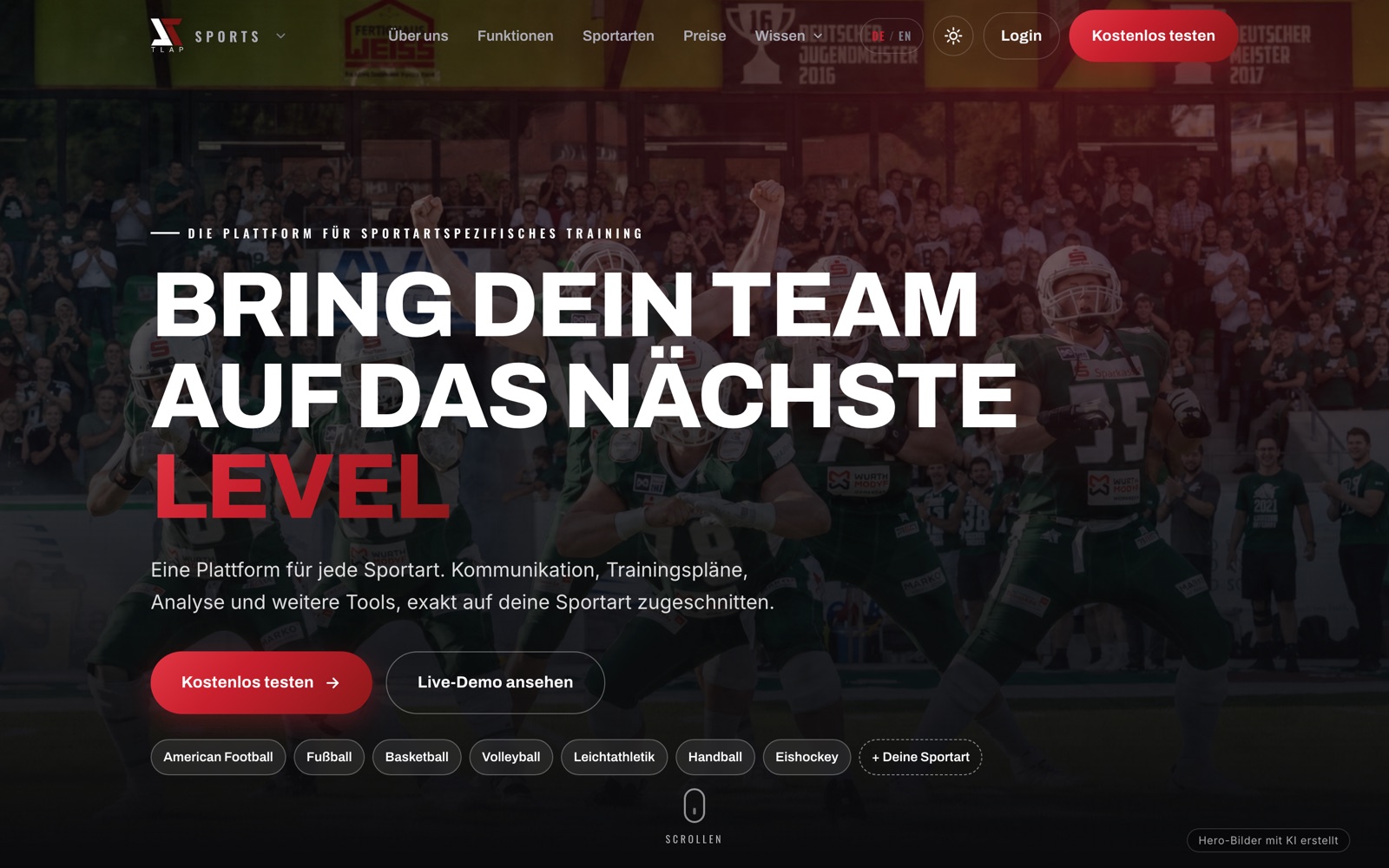 Startseite von tlap-sports.com