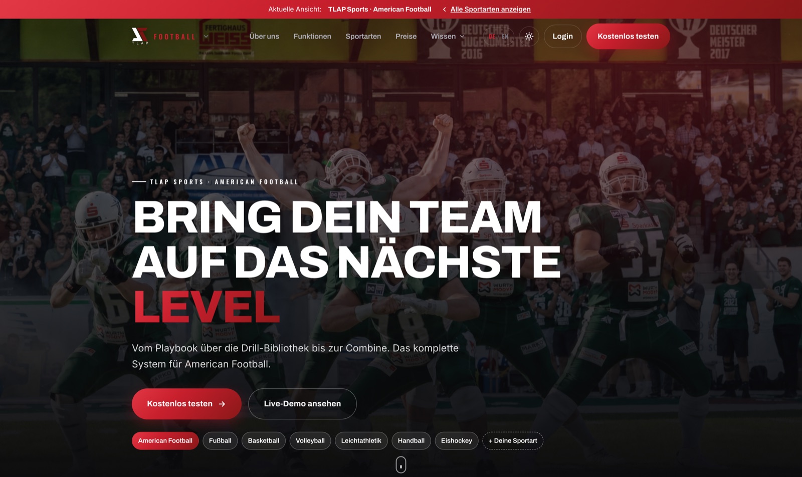 Ansicht im Football-Modus
